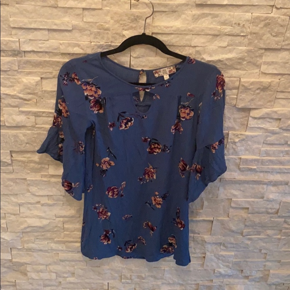 Blue floral mini dress